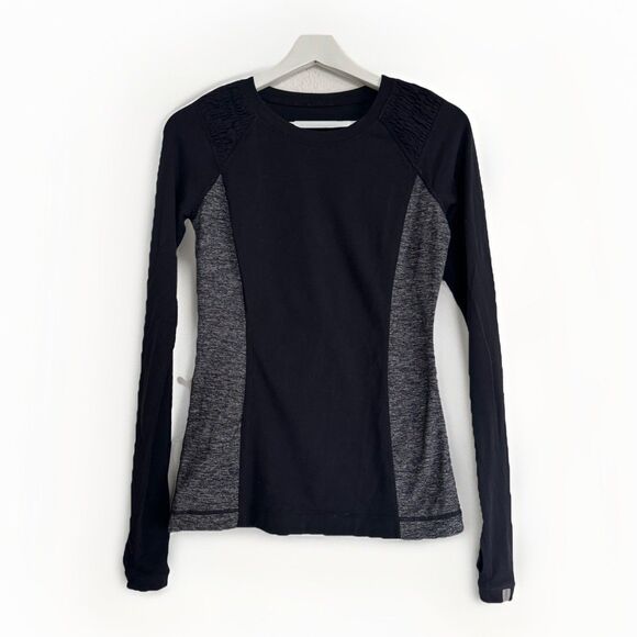lululemon athletica Tops - Lululemon Swiftly Tech Colorblock Long Sleeved Top Size 4 Athleisure Active Yoga